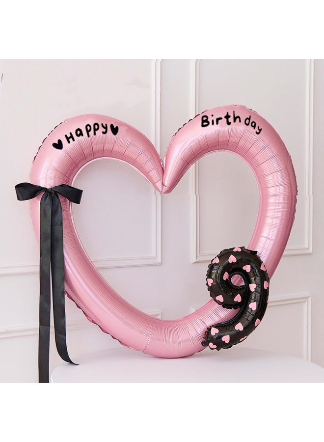 40-Inch Hollow Love Balloon Bow Number 9 Balloon Birthday Party Decoration
