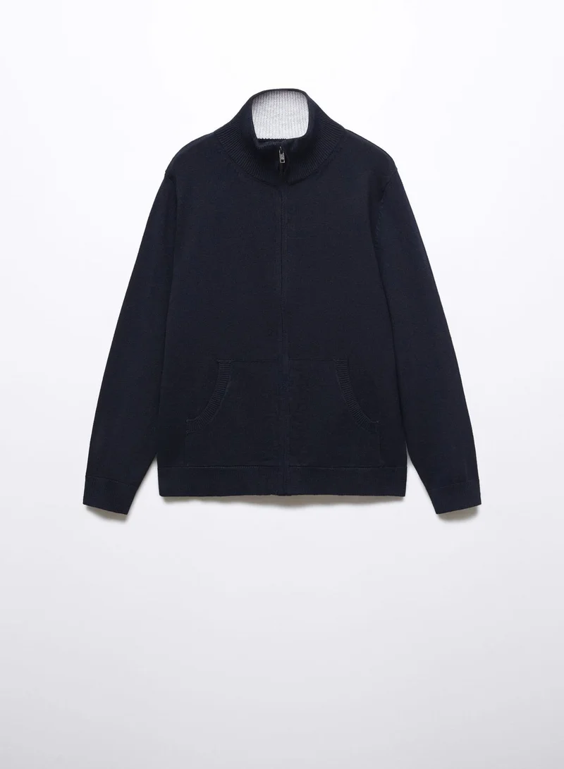 MANGO Kids Essential Zipped Cardigan