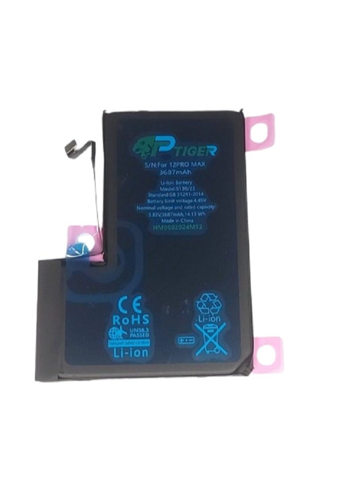 TIGER TIGER For iPhone 12 Pro Max.High-capacity Lithium Cobalt Oxide Lithium-ion Safe and reliable stable performance long Standby Time Long Lasting Battery - Image 1