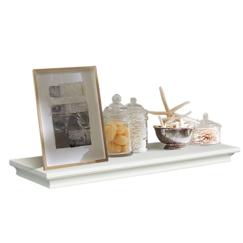 AHDECOR White Floating Shelves Wall Mounted Deeper Wall Storage Shelf for Home Dcor Super Sturdy Easy to Install 24 Wide 775 Deep