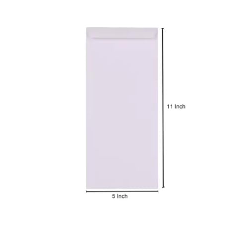 Shuban Premium White Cheque Size Paper Envelop, Thickness 80 GSM Ideal for Home Office Business Corporate Secure Mailing - 11" X 5" - (50 pcs) - Image 2