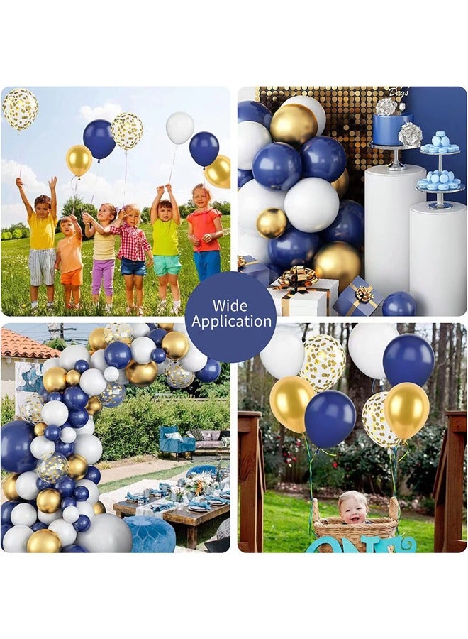 Zeemey 106-pcs Navy Blue White Gold Latex Decorative Balloon Arch Garland Set - Perfect for Graduation Baby Shower Wedding Birthday Bachelorette Party Backdrop Decoration - Suitable for Indoor and Outdoor - Image 5