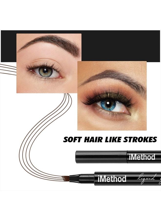 iMethod Eyebrow Pen - iMethod Eye Brown Makeup, Eyebrow Pencil with a Micro-Fork Tip Applicator Creates Natural Looking Brows Effortlessly and Stays on All Day, Dark Brown - Image 4
