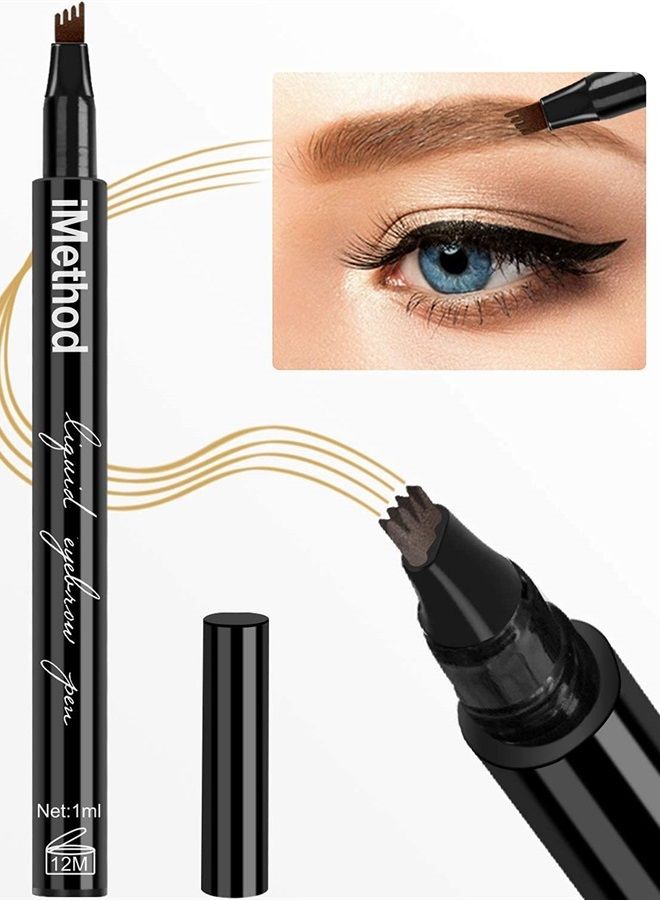 iMethod Eyebrow Pen - iMethod Eye Brown Makeup, Eyebrow Pencil with a Micro-Fork Tip Applicator Creates Natural Looking Brows Effortlessly and Stays on All Day, Dark Brown - Image 1