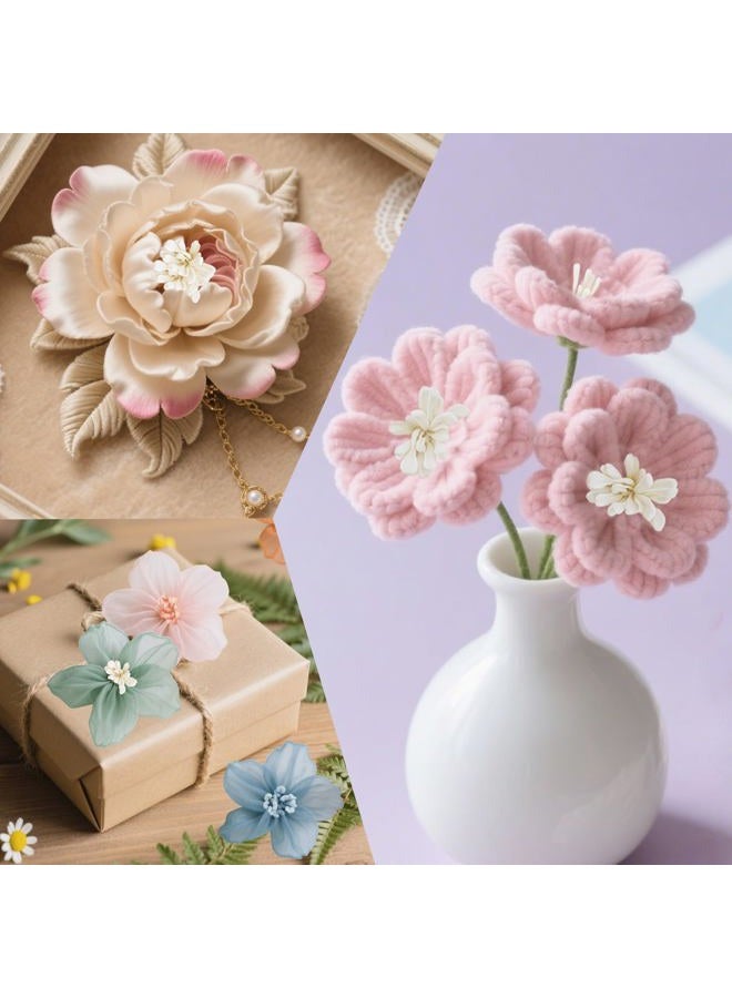 Pretwad 2000 Pcs Assorted 5 Color Pearl Double Heads Handmade Flower Stamens - 2 mm Artificial Pearlized Floral Pollens Stamen, Handmade Artificial Pistil for Flower Making, Wedding Bouquets, Scrapbooking - Image 4
