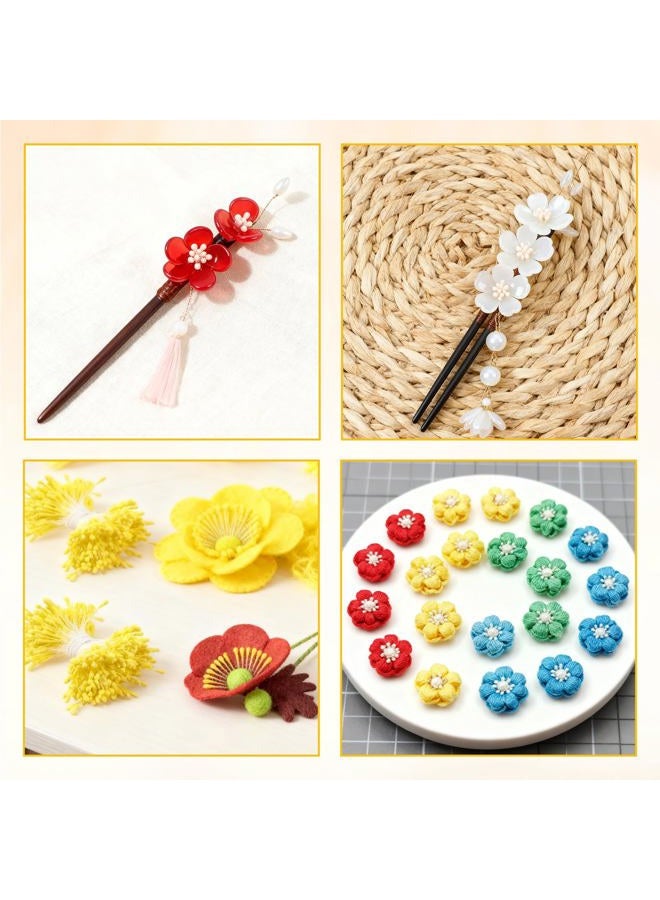 Pretwad 2000 Pcs Assorted 5 Color Pearl Double Heads Handmade Flower Stamens - 2 mm Artificial Pearlized Floral Pollens Stamen, Handmade Artificial Pistil for Flower Making, Wedding Bouquets, Scrapbooking - Image 5