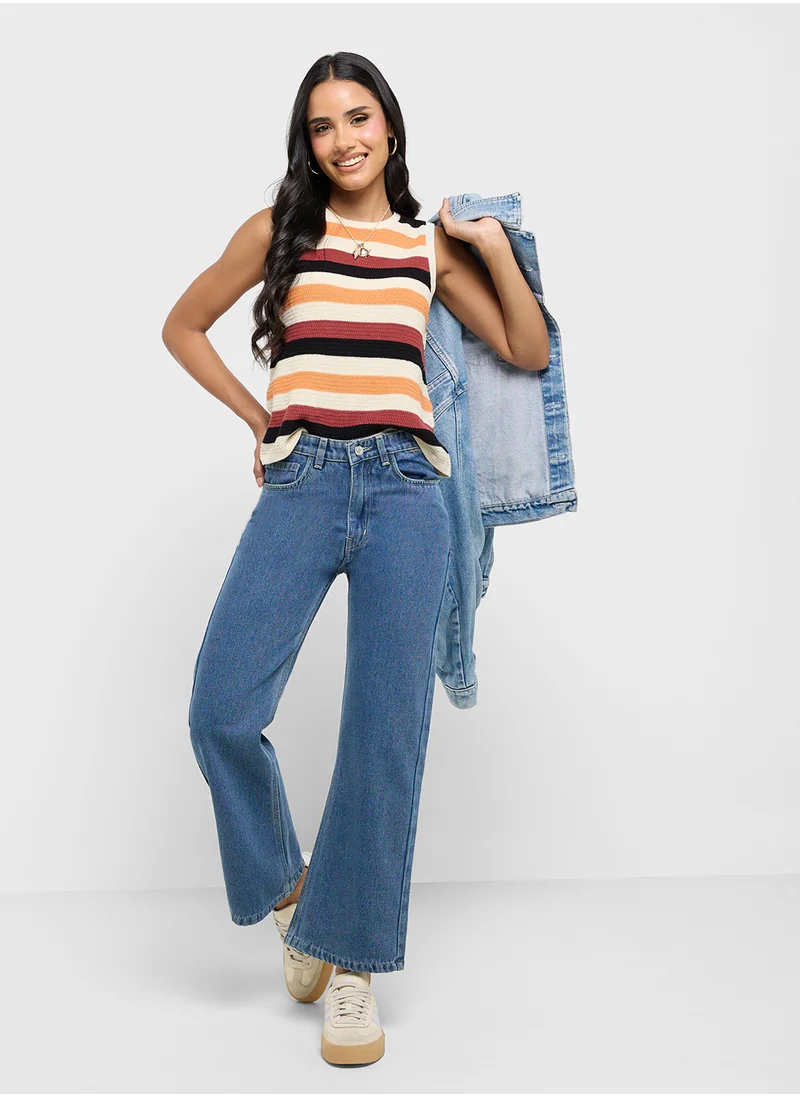 Ginger High Rise Wide Leg Jeans