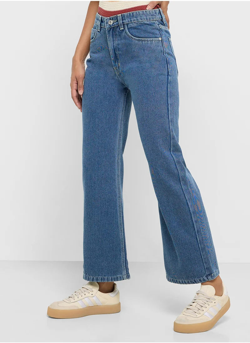 Ginger High Rise Wide Leg Jeans