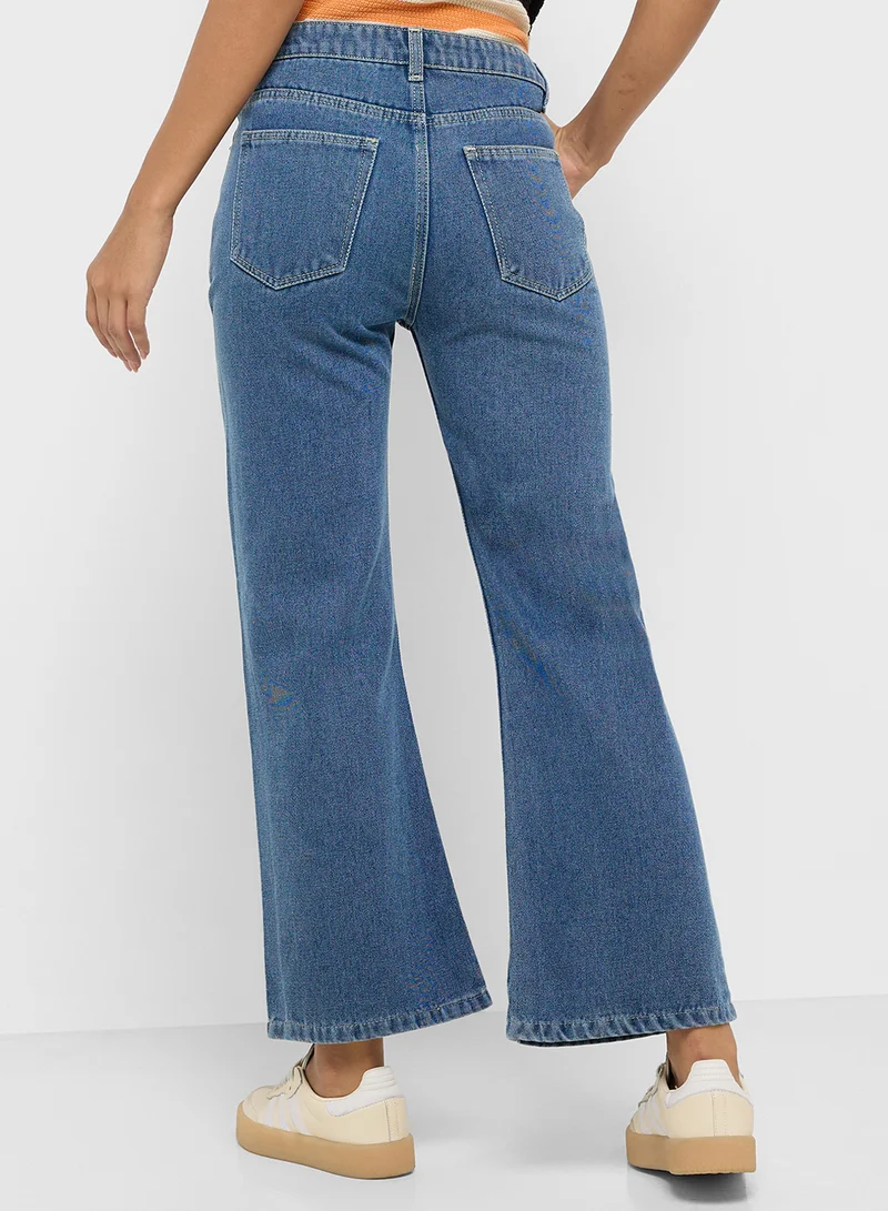 Ginger High Rise Wide Leg Jeans