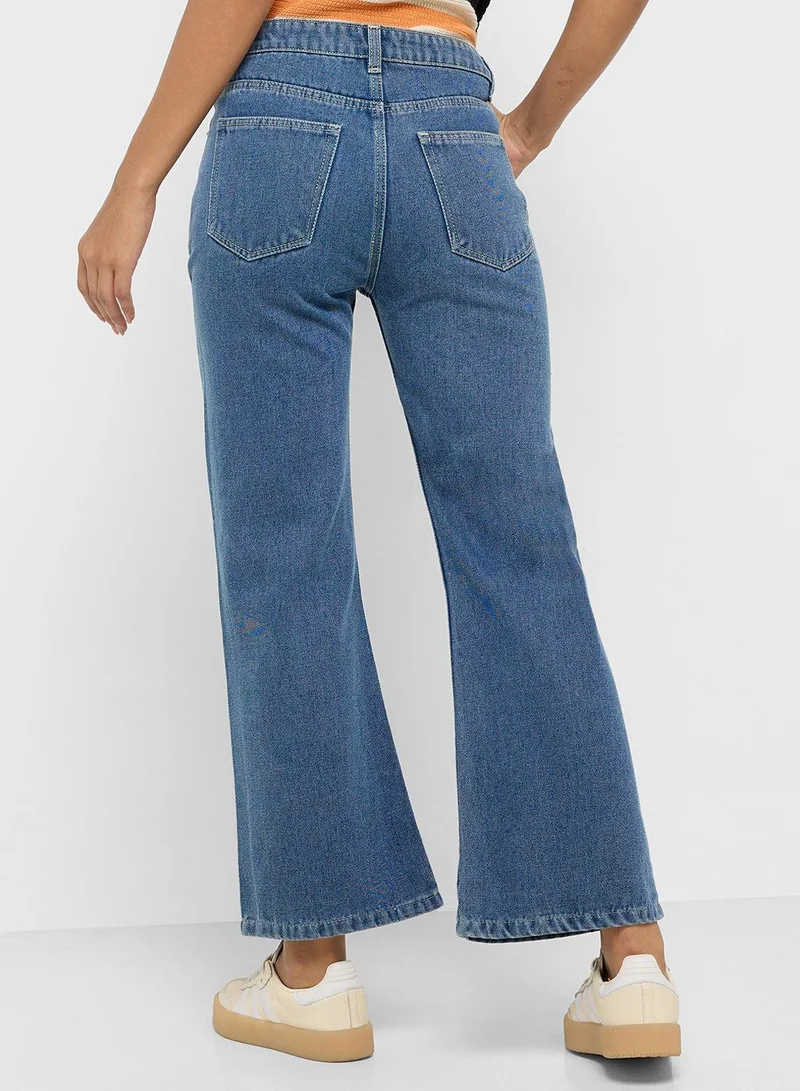 Ginger  High Rise Wide Leg Jeans for Women | Best Price UAE