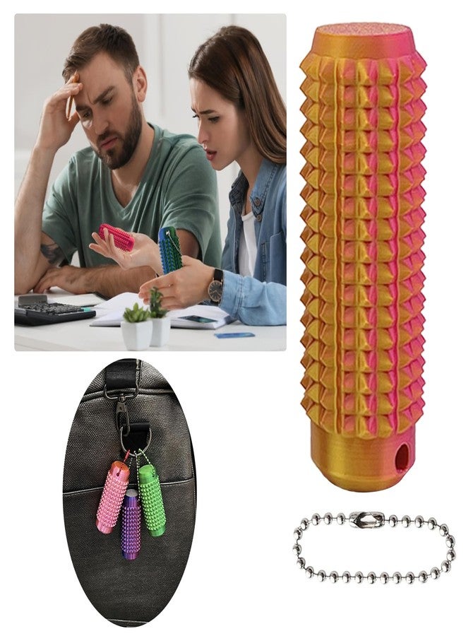 Deiviko Little Ouchies Fidget, Pocket Mini Fidget Toy for Adults, Pain Stim Fidget, 3D Printed Venting Key Pendant, 1pcs Spiky Grippie Stim Keychain for Anxiety Relief Positive, Easter Basket Stuffers - Image 3