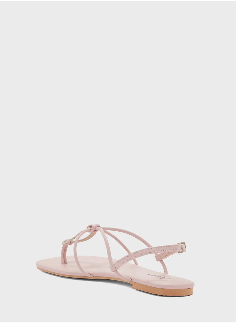 Ginger Cross-Over Flat Slingback Sandal
