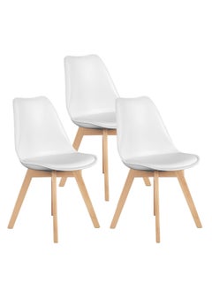 Mahmayi Mahmayi Ultimate Eames Style Retro White Cushion Chair - Pack of 3  - Image 1