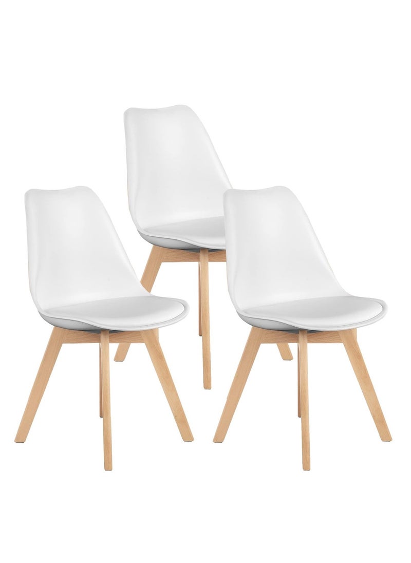 Mahmayi Mahmayi Ultimate Eames Style Retro White Cushion Chair - Pack of 3  - Image 1