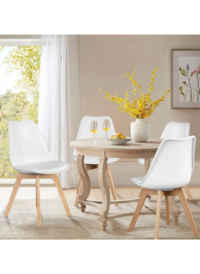 Mahmayi Mahmayi Ultimate Eames Style Retro White Cushion Chair - Pack of 3  - Image 2