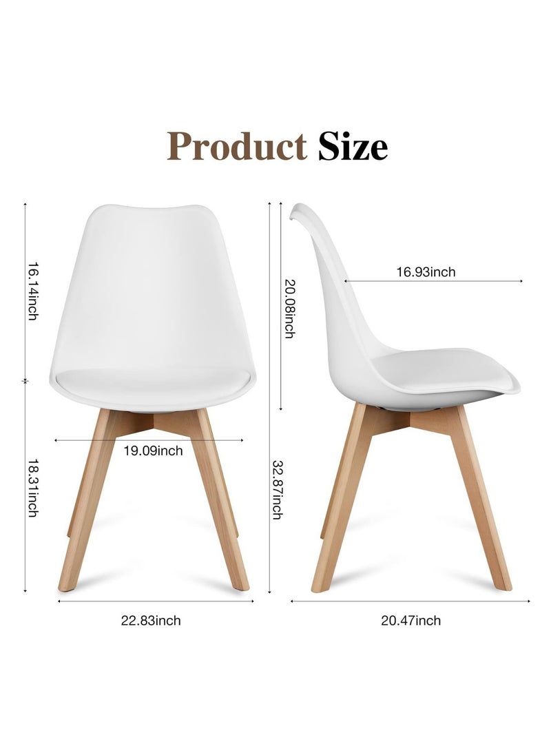 Mahmayi Mahmayi Ultimate Eames Style Retro White Cushion Chair - Pack of 3  - Image 3
