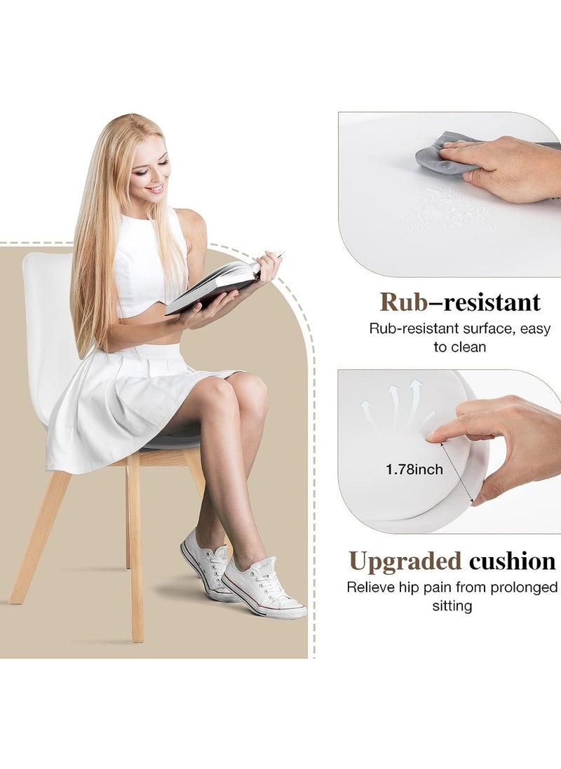 Mahmayi Mahmayi Ultimate Eames Style Retro White Cushion Chair - Pack of 3  - Image 4