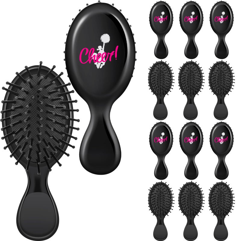 Cheerleading Hair Brush Set 12 Pcs Mini Detangling Travel Brushes for All Hair Types Extensions Wigs