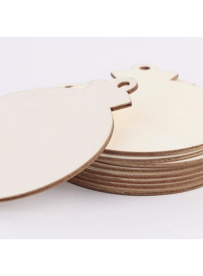 OurWarm 50Pcs Diy Wooden Christmas Ornaments For Crafts, 4" Unfinished Round Wood Ornaments With Holes, Natural Wood Circles For Christmas Tree Ornaments Hanging Decorations - Image 2