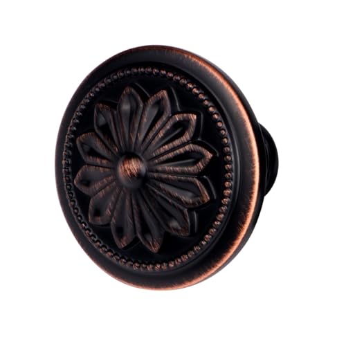 Xlroaafs 12 Pack Oil Rubbed Bronze Cabinet Knobs, Bronze Kitchen Cabinet Knobs for Cabinets and Drawers,1-2/5" Round Antique Bronze Bifold Closet Door Knobs Vintage Drawer Knobs - Image 1