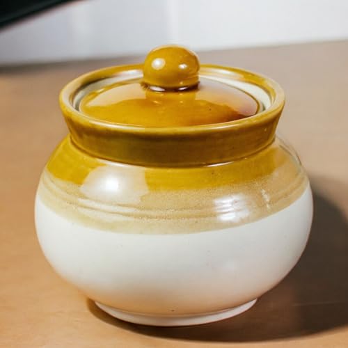 ClayStone Traditional 3.5 kg Pickle jar for Storage with 2 Salt and Pepper Shakers - Kitchen Storage Containers for Pickles. Decorative Achar Barni 3.5 kg Round Jars for Home Organization. - Image 2