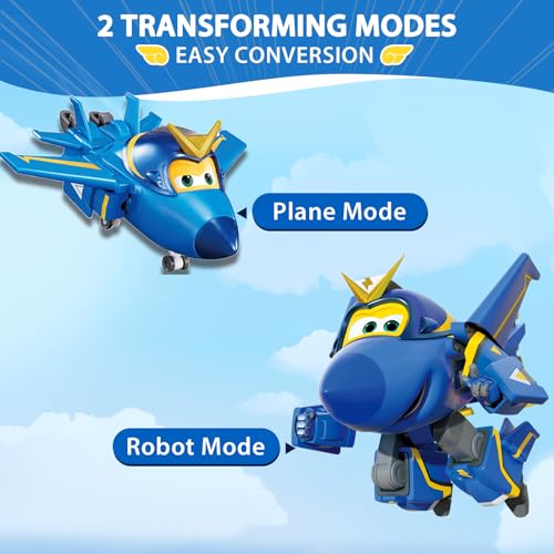 Super Wings Transformable Toys 5 in Jerome Airplane Transforming Figures Toys 2 in 1 Mode Rescue Bots Action Figure Toys for 35 Year Old Boys Girls Fun Plane Toys for Toddlers Kids Age 3 4 5 6 7 - Image 5