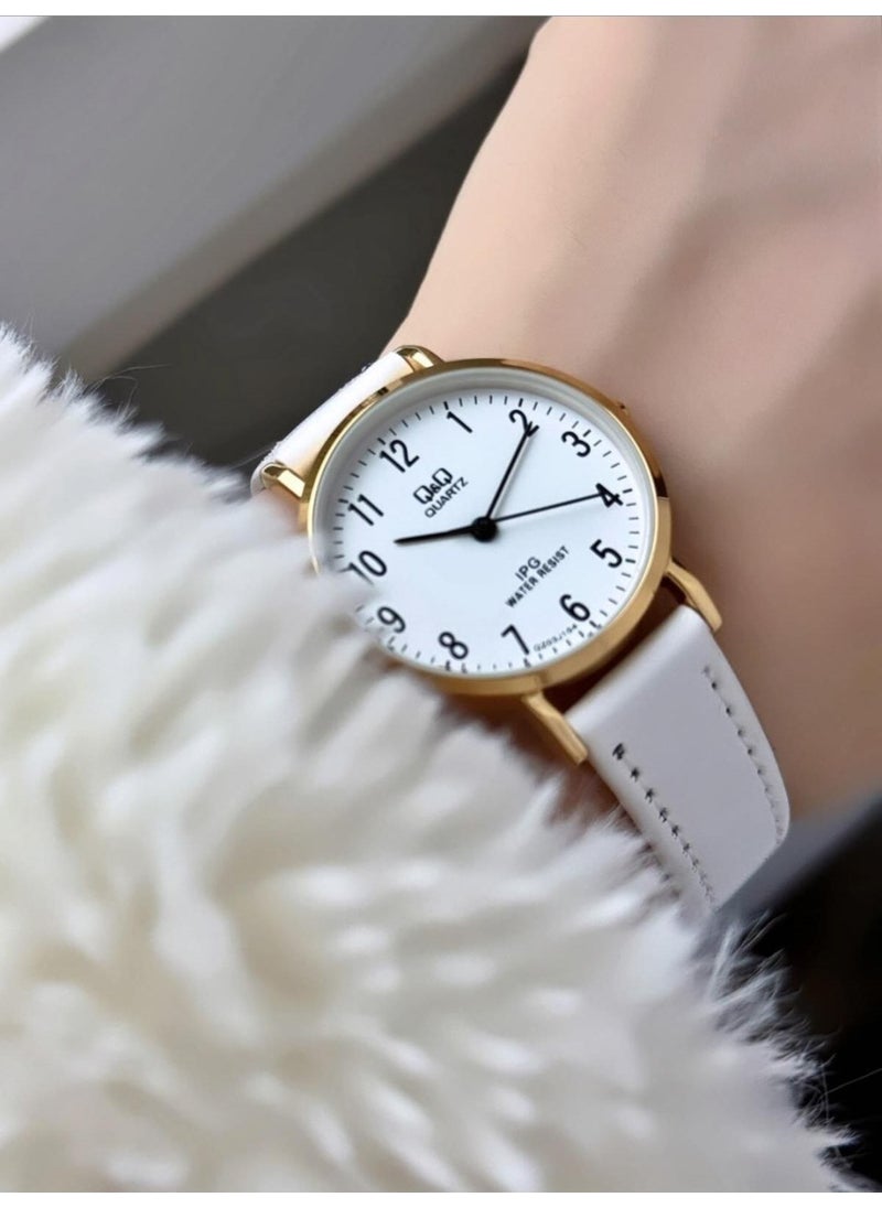Q&Q Minimal Elegant Thin Case Numeral Women's Leather Band Wristwatch  - Image 1