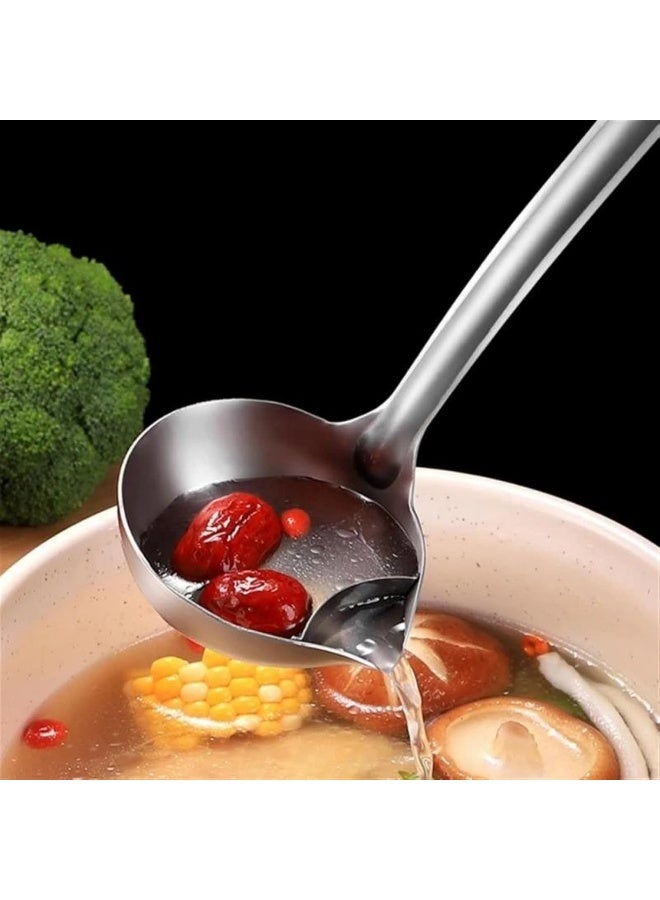 Kitchen spoon Stainless Steel Oil Filter Spoon Grease Scoop Colander Soup Separator Long Handle Kitchen Gadgets  - Image 3
