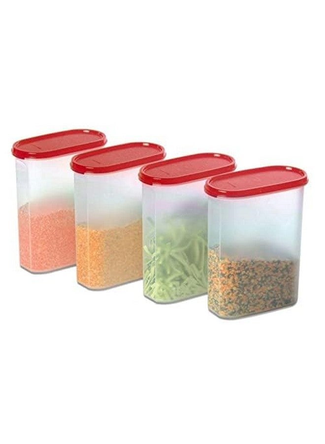 tupperware Plastic Grocery Container 2.3 L Pack of 4 (Red) - Image 3