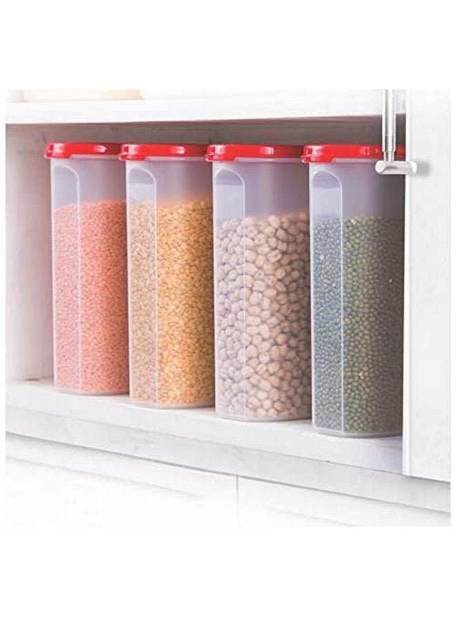 tupperware Plastic Grocery Container 2.3 L Pack of 4 (Red) - Image 4