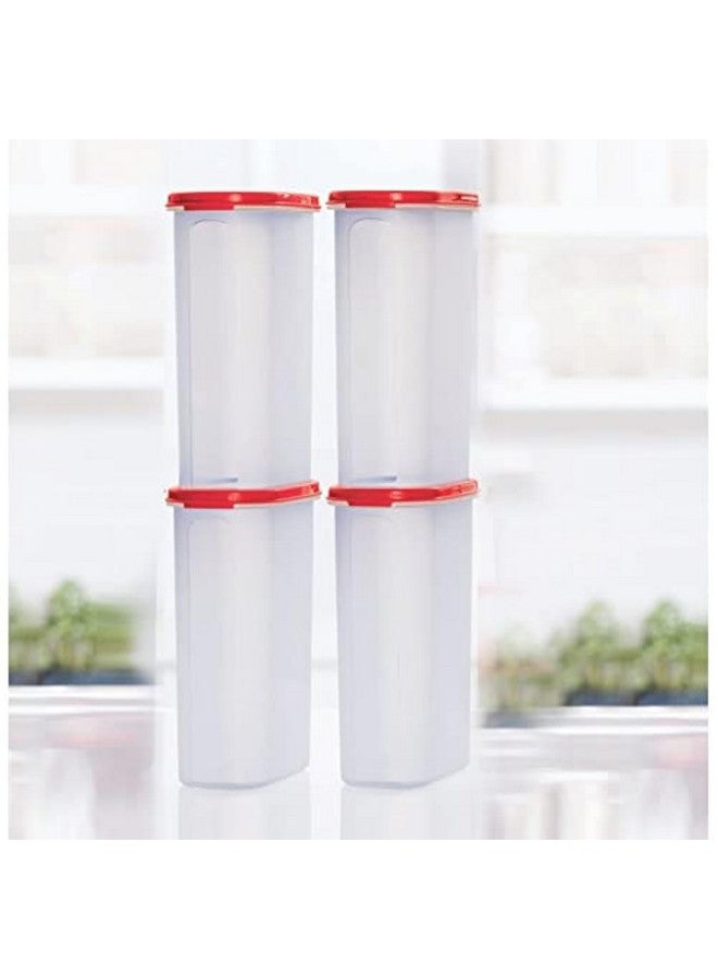 tupperware Plastic Grocery Container 2.3 L Pack of 4 (Red) - Image 1