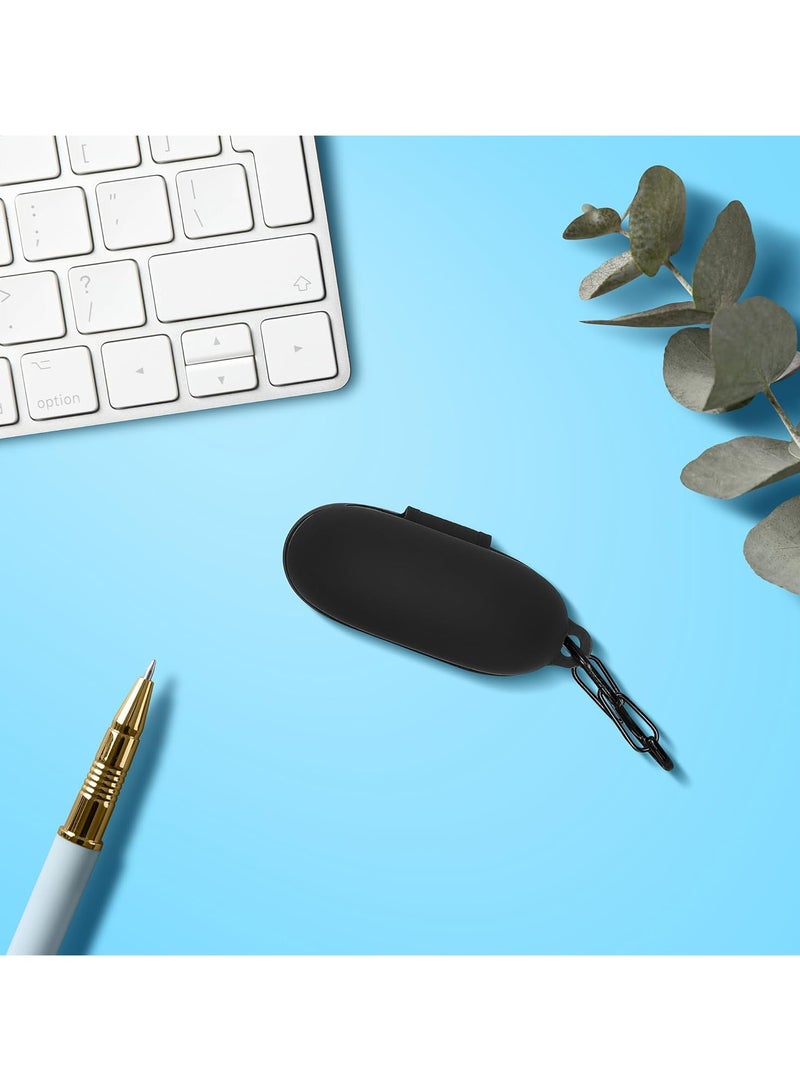 Silicone Protective Case for Realme Buds T110 with Keychain Cover (Black) - Image 3