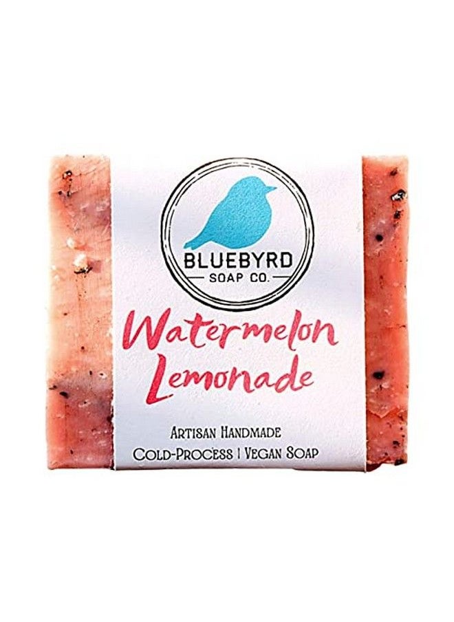 BLUEBYRD SOAP CO. Watermelon Lemonade Soap Bar Usa Handmade Soap Bar For Kids Made With Natural Ingredients Kaolin Clay Aloe Vera & Activated Charcoal Fun Scented Kids & Teens Bath Soaps (Watermelon)  - Image 2