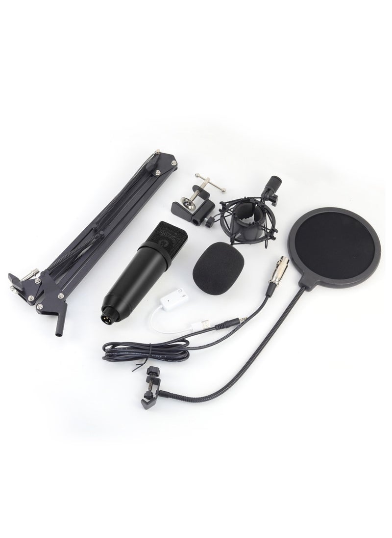 Extra - Live Sound Cards Condenser Microphone Set Streaming Audio Mixer with Microphone Stand/Suitable for Live Broadcast/Podcast/Youtube/PC/Smartphone(U87+USB) - Image 1