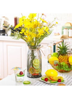 Mtlee 130 Pieces Fake Lemon Slice Ice Cubes Set, Include 20 Simulation Lemon Slice Fake Lemon Slices Fake Fruit, 100 Acrylic Fake Ice Cube, 10 Artificial Simulation Cherries for Wedding Kitchen Decoration  - Image 5