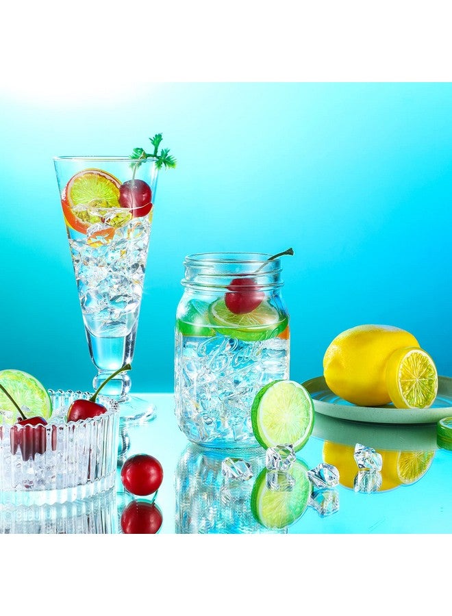 Mtlee 130 Pieces Fake Lemon Slice Ice Cubes Set, Include 20 Simulation Lemon Slice Fake Lemon Slices Fake Fruit, 100 Acrylic Fake Ice Cube, 10 Artificial Simulation Cherries for Wedding Kitchen Decoration - Image 4