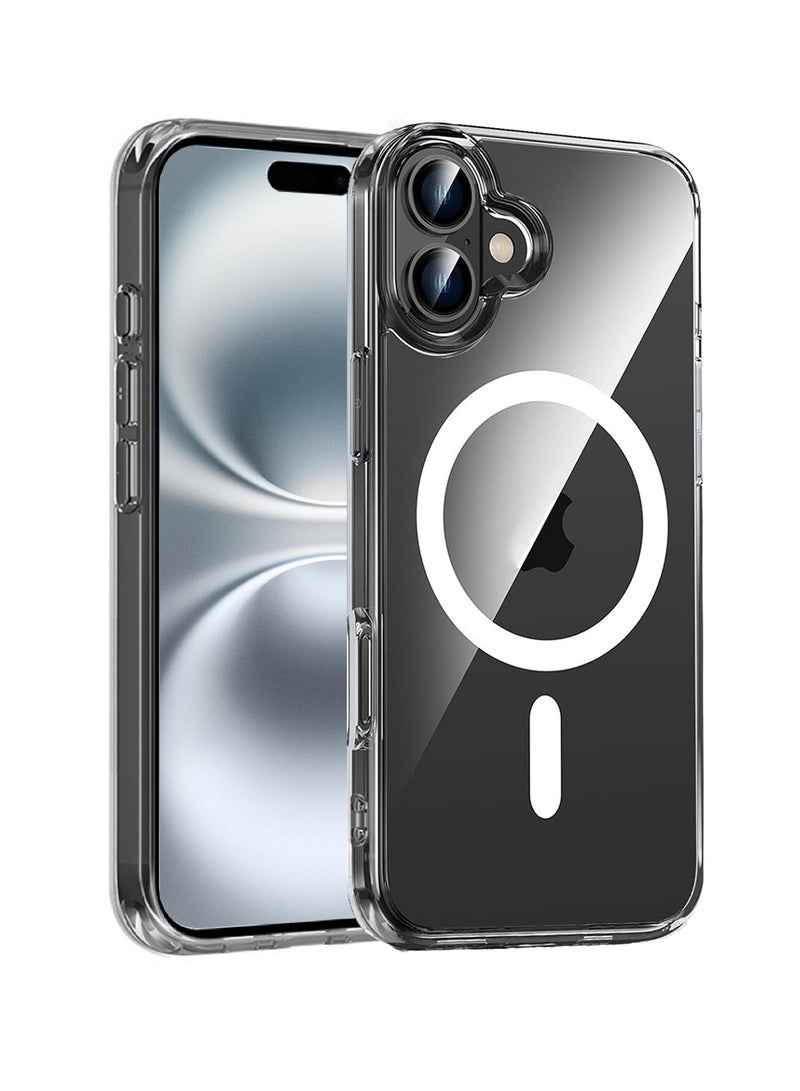 CLPURE iPhone 16 Case, Compatible with MagSafe, Anti-Yellowing and Anti-Scratch, Rugged Shockproof Protective Bumper Transparent Cases for iPhone 16 , Clear  - Image 1