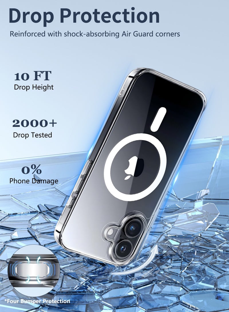 CLPURE iPhone 16 Case, Compatible with MagSafe, Anti-Yellowing and Anti-Scratch, Rugged Shockproof Protective Bumper Transparent Cases for iPhone 16 , Clear  - Image 2