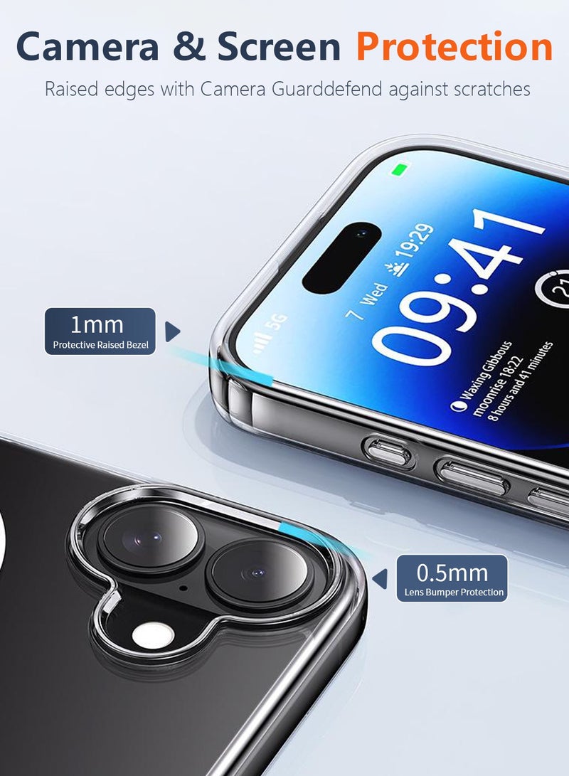 CLPURE iPhone 16 Case, Compatible with MagSafe, Anti-Yellowing and Anti-Scratch, Rugged Shockproof Protective Bumper Transparent Cases for iPhone 16 , Clear  - Image 4