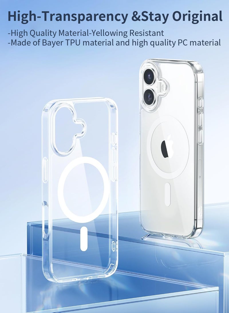 CLPURE iPhone 16 Case, Compatible with MagSafe, Anti-Yellowing and Anti-Scratch, Rugged Shockproof Protective Bumper Transparent Cases for iPhone 16 , Clear  - Image 5