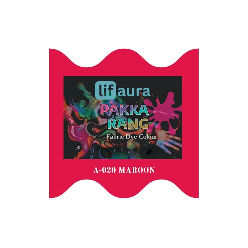 Prokart Lifaura Pakka Rang Fabric Dye Colour Natural dye for Fabric Pack of 5 Sachets 5g Each 25g Pack ShadeA20 MaroonSame Color Prokart Lifaura Pakka Rang - Image 1