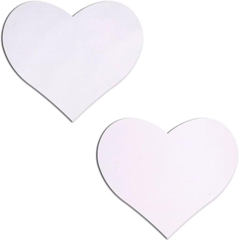 PASTEASE Store Heart Pasties - Matte White Heart Nipple Covers for Festivals, Raves, & Lingerie | Halloween Accessory | Latex Free & Made in USA (Matte White Heart) - Image 1