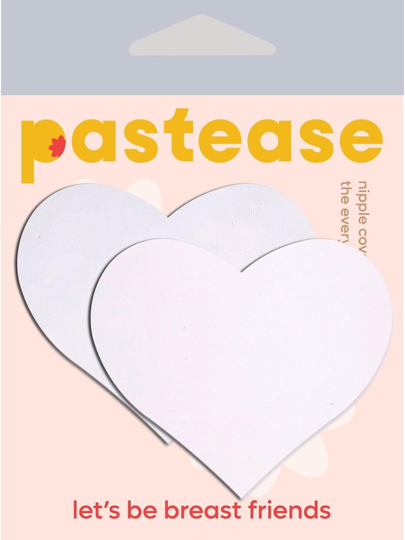 PASTEASE Store Heart Pasties - Matte White Heart Nipple Covers for Festivals, Raves, & Lingerie | Halloween Accessory | Latex Free & Made in USA (Matte White Heart) - Image 4