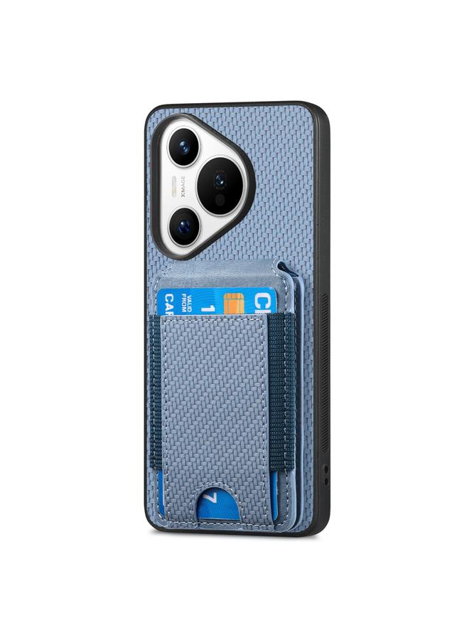 زبون جراب هاتف Huawei Pura 70 Pro+ مصنوع من ألياف الكربون مع حامل عمودي قابل للطي - Image 2