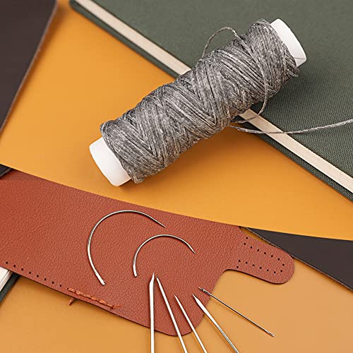 Ftyiwu Waxed Thread, Upholstery Needle and Thread 32 Yards with 7PCS Hand Sewing Needles for Home Upholstery Carpet Canvas Repair Leather Sewing (Dark Gray) - Image 5