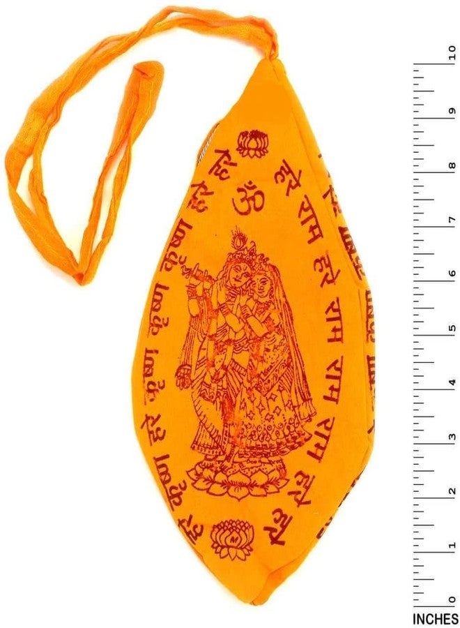 IS4A 2 pc Gaumukhi Jap Mala Bag (Hare Rama Hare Krishna Design) Indian Handicraft Cotton Gomukhi Japa Mala Chanting Bag, Prayer Mala Japa Jholi for Mantra Jap, Japa Meditation & Yoga Prayer Bag - Image 5