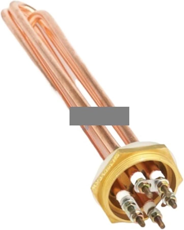 سخان مياه من النحاس الأصفر مع أنبوب نحاسي 6000 واط 220 فولت DN40 1 1/2 بوصة BSP ذكر - Image 2