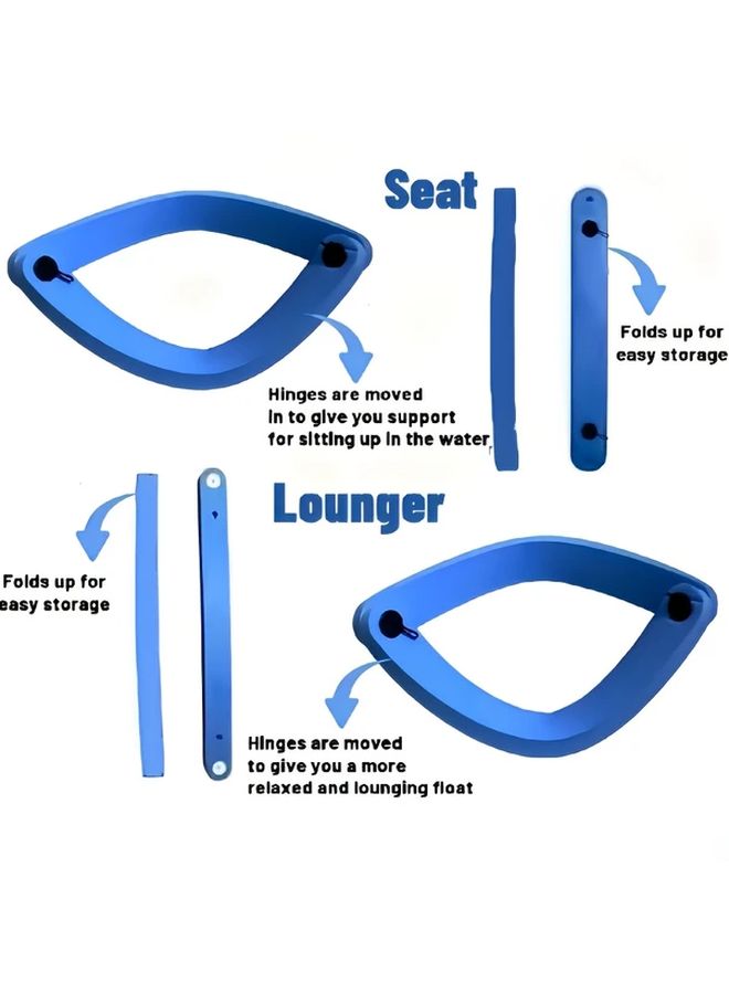 Yellow Floating Pool Chair 3 In 1 Folding Durable Lounge Seat For Adults Outdoor Beach - Image 4