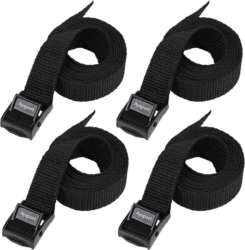 Ayaport Lashing Straps with Buckles Adjustable Cam Buckle Tie Down Cinch Strap for Packing Black 4 Pack - Image 1