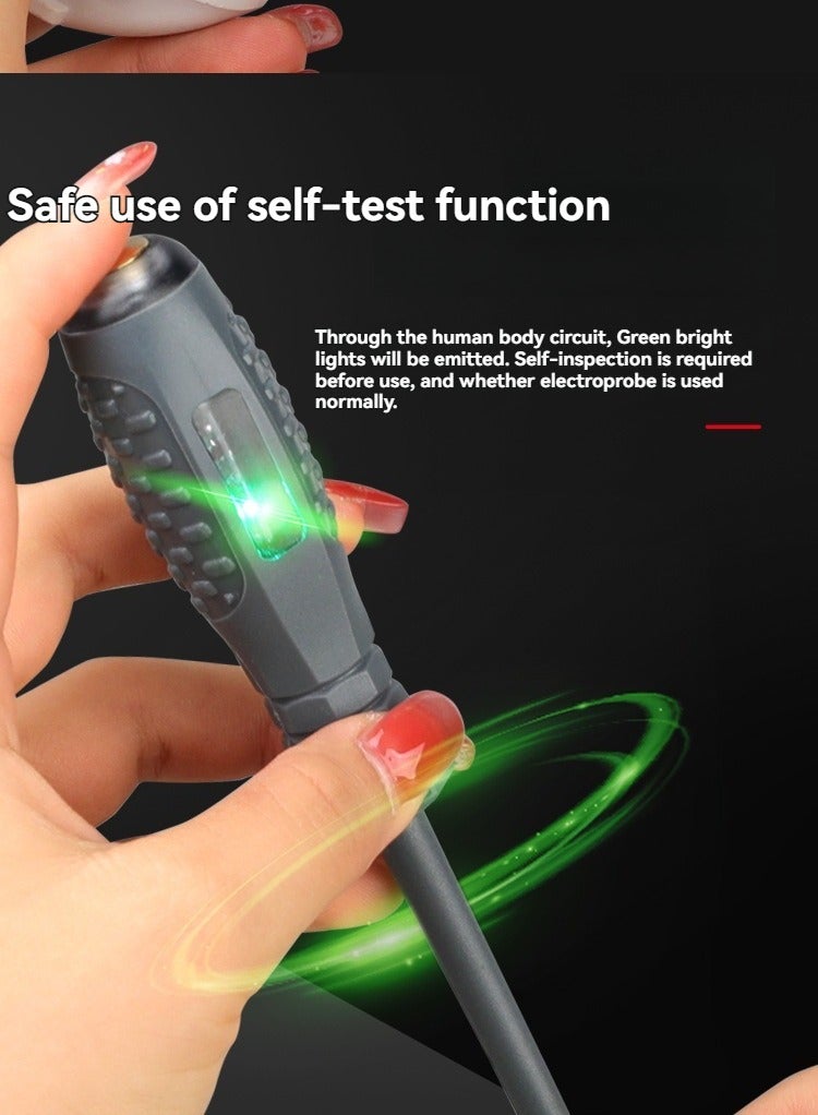 Multifunctional test pen high torque LED high brightness color photoelectric pen flat screwdriver test pen electrician special  - Image 4